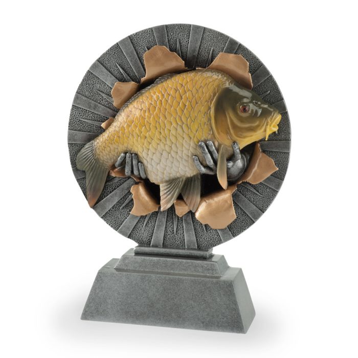 Hal (kézben tartott) műgyanta szobor 23cm