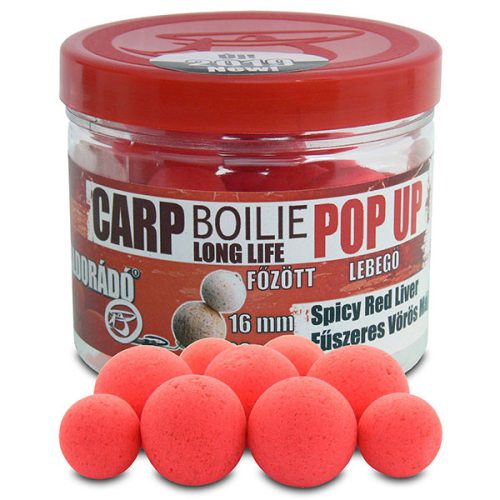 Pop Up főzött csalizó bojli - Fűszeres Vörös Máj 16-20 mm