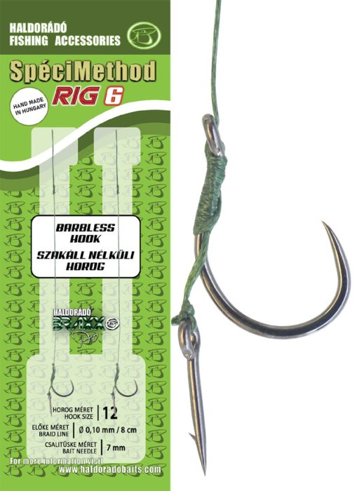 Haldorádó SpéciMethod Rig6 Braid 7 mm / 12 barbless előkötött horog