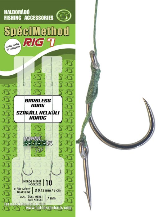 Haldorádó SpéciMethod Rig7 Braid 7 mm / 10 barbless előkötött horog