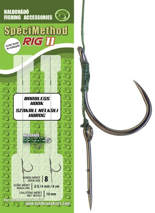 Haldorádó SpéciMethod Rig11 Braid 10 mm / 8 barbless előkötött horog