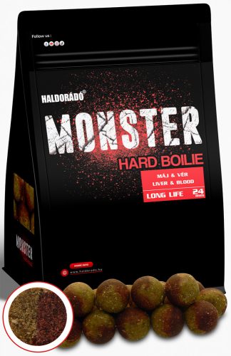 HALDORÁDÓ MONSTER Hard Bojli 24+ - Máj - Vér 700 g / 24 mm