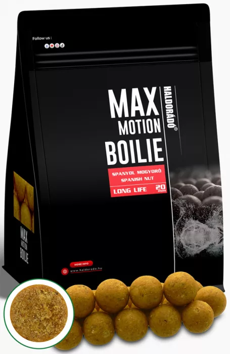 Haldorádó MAX MOTION Boilie Long Life 20 mm - Spanyol Mogyoró