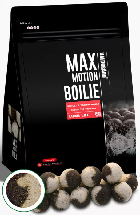 Haldorádó MAX MOTION Boilie Long Life 20 mm - Kókusz & Tigrismogyoró
