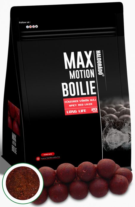 Haldorádó MAX MOTION Boilie Long Life 20 mm - Fűszeres Vörös Máj