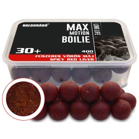   Haldorádó MAX MOTION Boilie Long Life 30+ mm - Fűszeres Vörös Máj