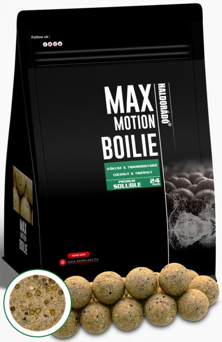 Haldorádó MAX MOTION Boilie Premium Soluble 24 mm - Kókusz & Tigrismogyoró