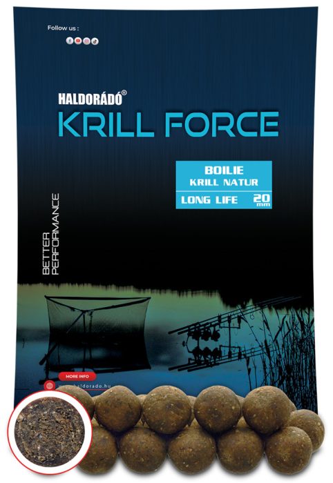 Haldorádó KRILL FORCE Boilie Long Life 20 mm - Krill Natur