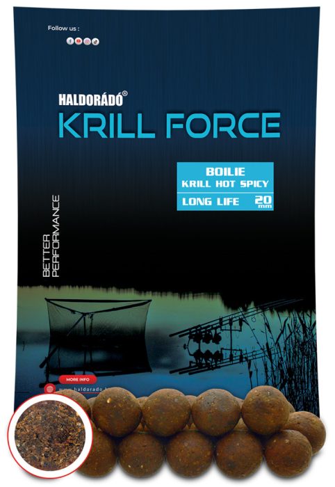 Haldorádó KRILL FORCE Boilie Long Life 20 mm - Krill Hot Spicy