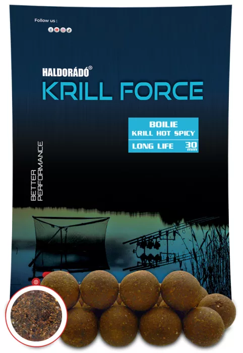 Haldorádó KRILL FORCE Boilie Long Life 30 mm - Krill Hot Spicy