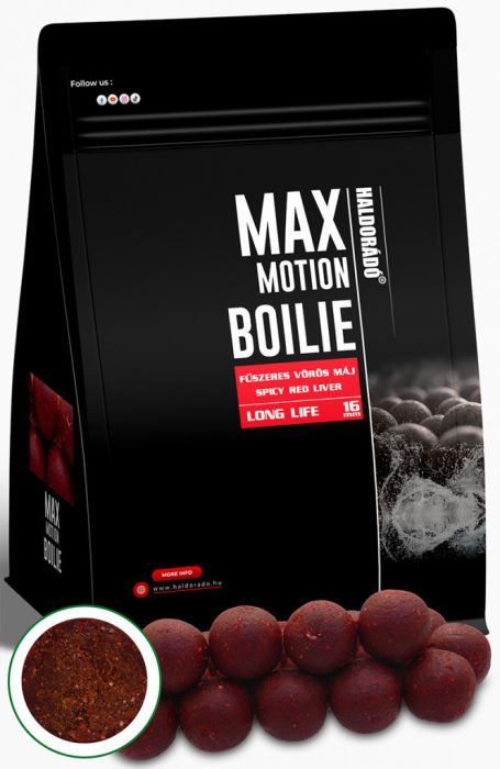Haldorádó MAX MOTION Boilie Long Life 16 mm - Fűszeres Vörös Máj