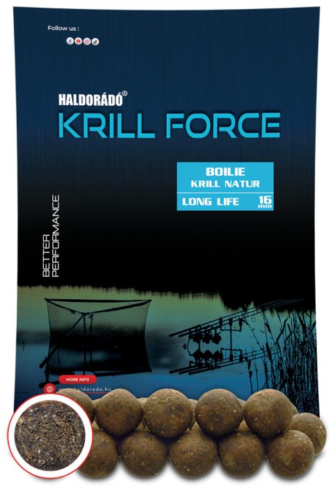 Haldorádó KRILL FORCE Boilie Long Life 16 mm - Krill Natur