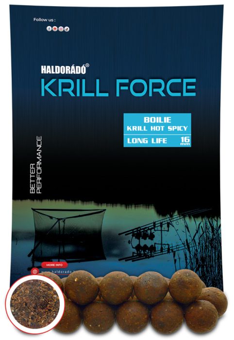 Haldorádó KRILL FORCE Boilie Long Life 16 mm - Krill Hot Spicy
