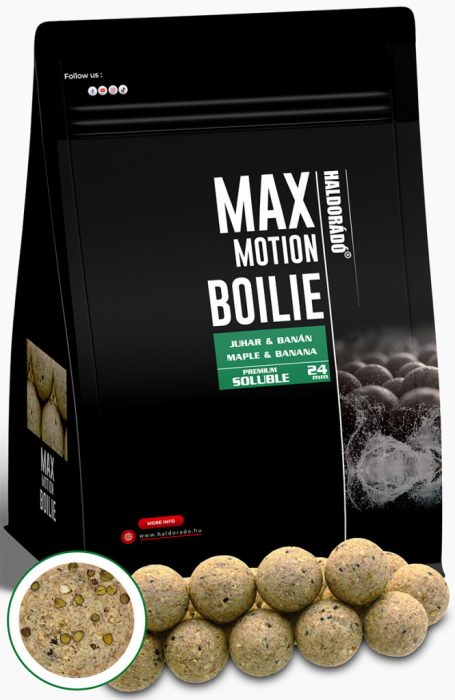 Haldorádó MAX MOTION Boilie Premium Soluble 24 mm - Juhar & Banán