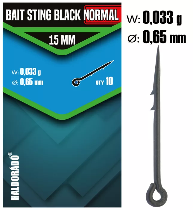 Haldorádó Bait Sting Black Fekete csalitüske NORMAL 15 mm