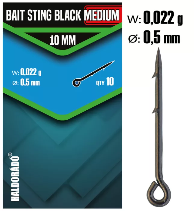 Haldorádó Bait Sting Black Fekete csalitüske MEDIUM 10 mm
