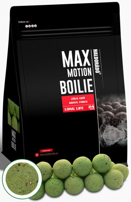 Haldorádó MAX MOTION Boilie Long Life 24 mm - Green Force