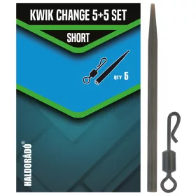   Haldorádó Kwik Change 5+5 Set Short  - extra gyors horogelőke kapocs + gumikúp, rövid
