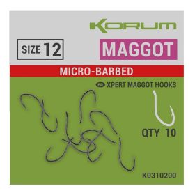 Korum XPERT Maggot BARBED Hooks füles horog - 14