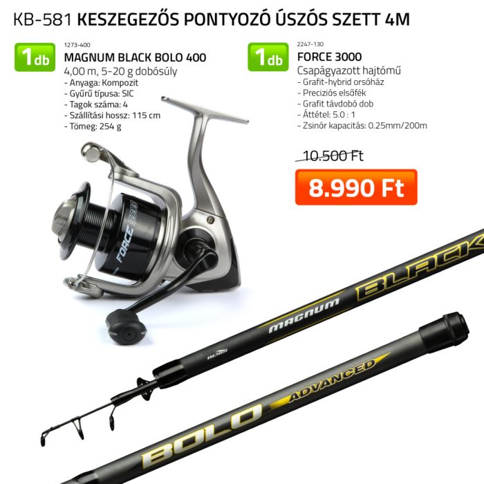 NEVIS Keszegezős pontyozó úszós szett 4m 1273-400+ 2247-130
