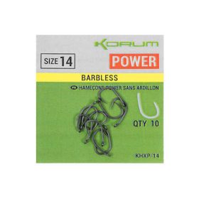 Korum XPERT Power BARBLESS Hooks füles horog - 12