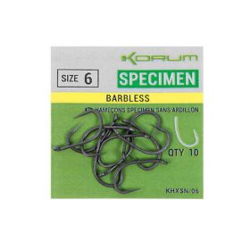Korum XPERT Specimen BARBLESS Hooks füles horog - 6