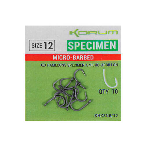 Korum XPERT Specimen MICRO BARBED Hooks füles horog - 6