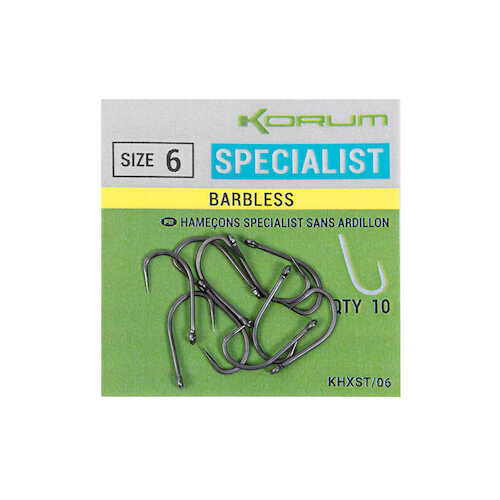 Korum XPERT Specialist BARBLESS Hooks füles horog - 14
