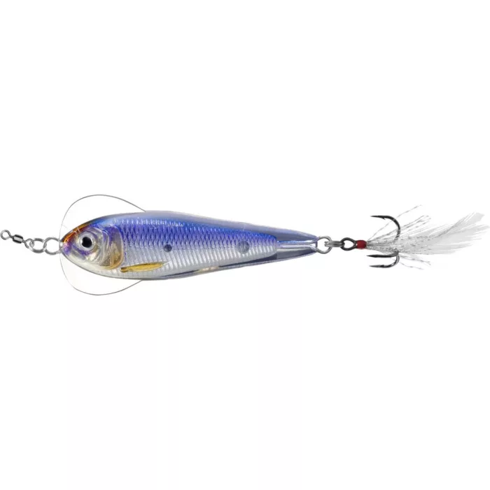LIVETARGET FLUTTER SHAD JIGGING SPOON SILVER/VIOLET 55 MM 14 G