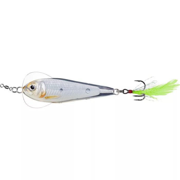 LIVETARGET FLUTTER SHAD JIGGING SPOON GLOW/PEARL 55 MM 14 G