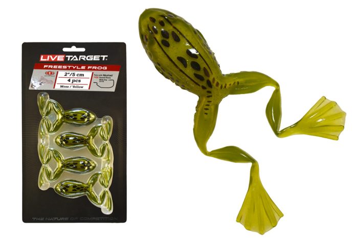 LIVETARGET 2” FREESTYLE FROG 2.0 MOSS / YELLOW 50 MM  FLOATING