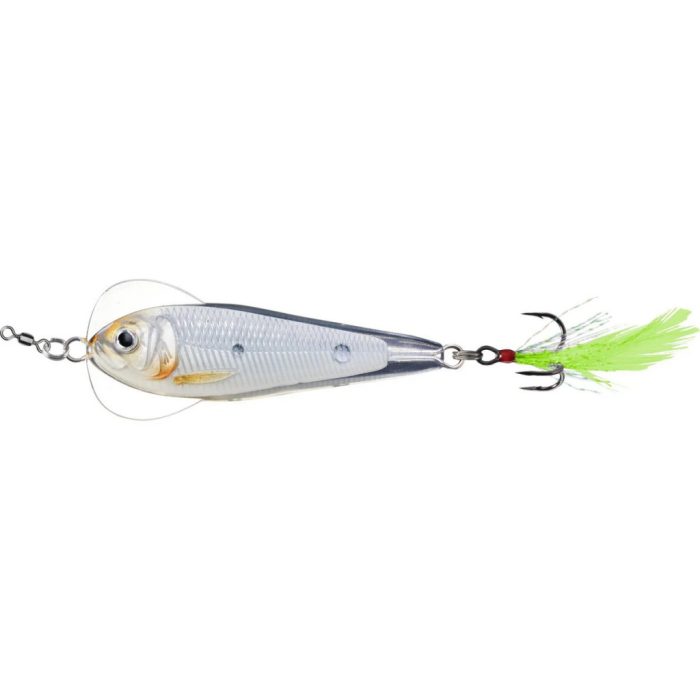 LIVETARGET FLUTTER SHAD JIGGING SPOON GLOW/PEARL 60 MM 21 G SLOW SINKING