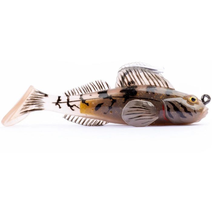 LIVETARTGET 3.3” GOBY PADDLETAIL RIGGED BROWN / CHARTREUSE 84MM 12G  SINKING