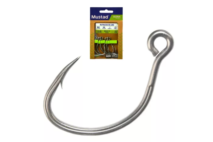 MUSTAD RUTHLESS IN-LINE TITAN STEEL 5/0 5DB/CSOMAG