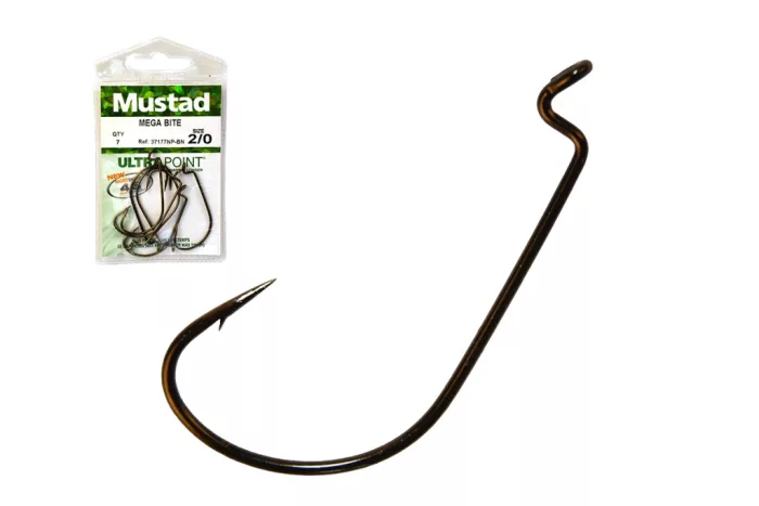 MUSTAD MEGA BITE WORM HOOK 2/0 7DB/CSOMAG