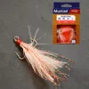 MUSTAD IN-LINE TRIPLE GRIP, RED TINSEL, 4 2DB/CSOMAG