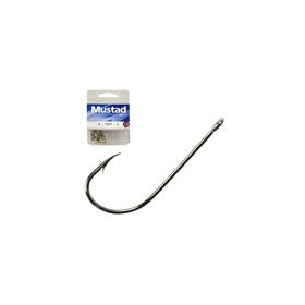 MUSTAD LONG SHANK BEAK 1/0 NICKEL 25PCS/BAG