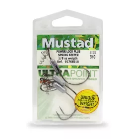 MUSTAD POWERLOCK PLUS WITH SPRING KEEPER  3/0 3DB/CSOMAG
