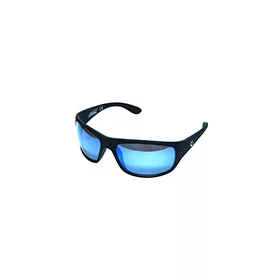   MUSTAD HP POLARIZED SUNGLASSES - BLACK FRAME, SMOKE LENS WITH BLUE REVO
