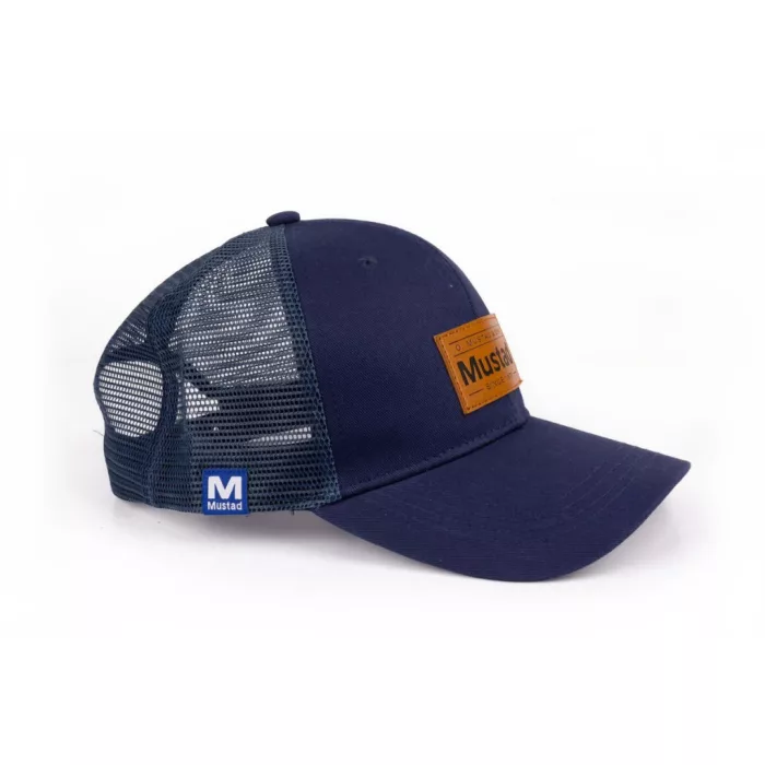 MUSTAD GREY TRUCKER CAP - WOVEN PATCH - 114