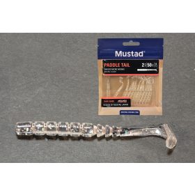 MUSTAD AJI PADDLE TAIL 2   CLEAR RAINBOW GLITTER 12DB/CSOMAG