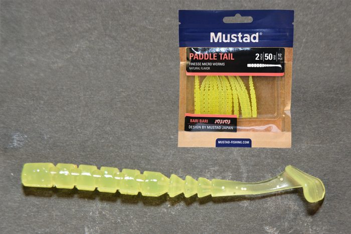 MUSTAD AJI PADDLE TAIL 2   CLEAR CHARTREUSE 12DB/CSOMAG