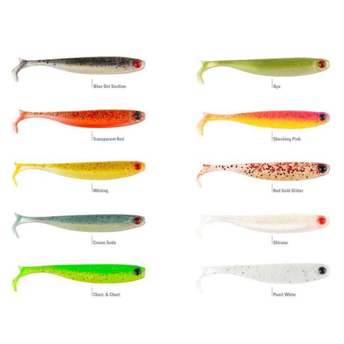 MUSTAD MEZASHI Z-TAIL MINNOW 3.5"PEARL WHITE 6DB/CSOMAG