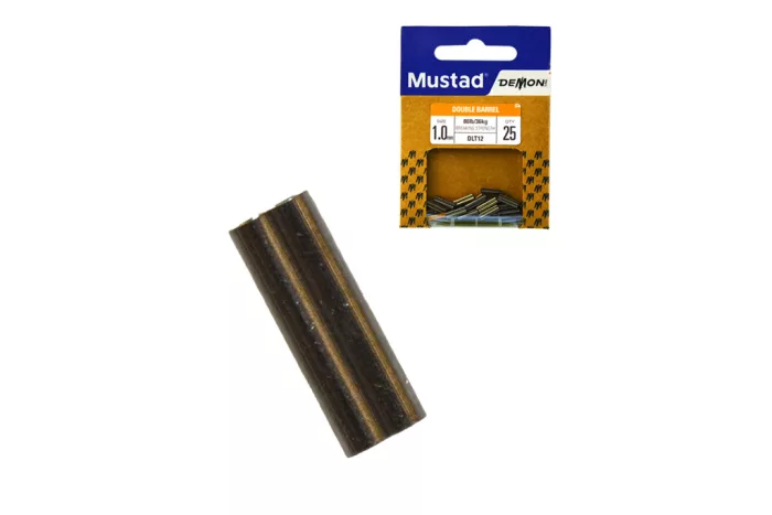 MUSTAD DOUBLE BARREL SLEEVE- BLACK 1.0MM BLACK NICKEL 25PCS/BAG
