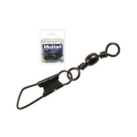 MUSTAD BARREL SWIVEL WITH SAFETY SNAP 1×A5 10DB/CSOMAG