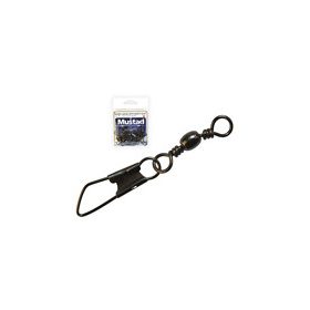 MUSTAD BARREL SWIVEL WITH SAFETY SNAP 1×A5 10DB/CSOMAG