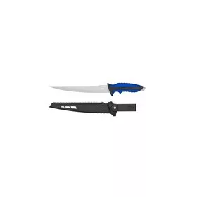   MUSTAD 9" 4116 STAINLESS STEEL STIFF FILLET KNIFE - POLISHED BLADE FINISH BLUE