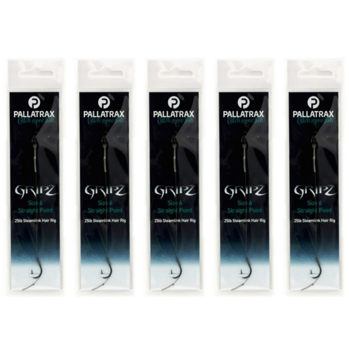 PALLATRAX GRIPZ STRAIGHT POINT HAIR RIGS SIZE 8 15LB STEAMLINK