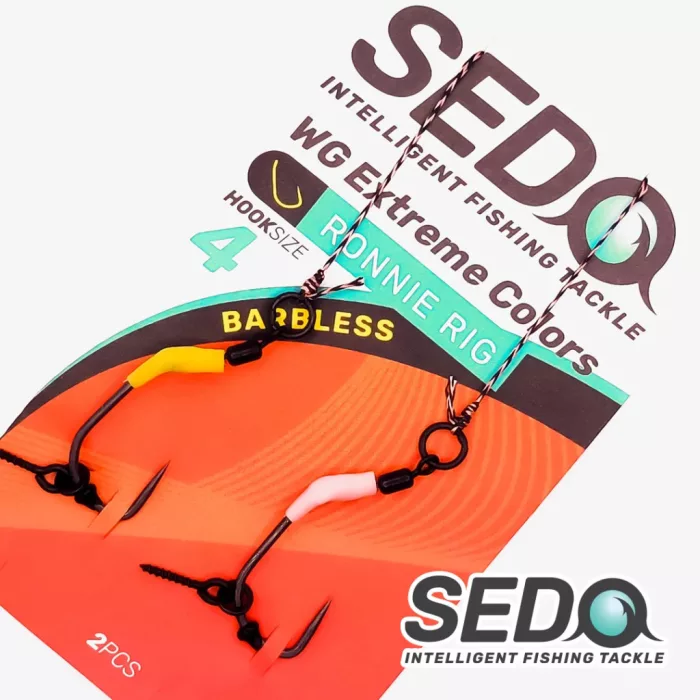 SEDO WG Extreme Colours Barbless Ronnie Carp Rig  Előkötött bojlis előke - 4