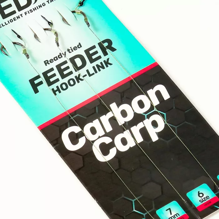 SEDO Carbon Carp Feeder előkötött Feeder előke - 12-es 0.10mm fonott damil - 7mm tüske